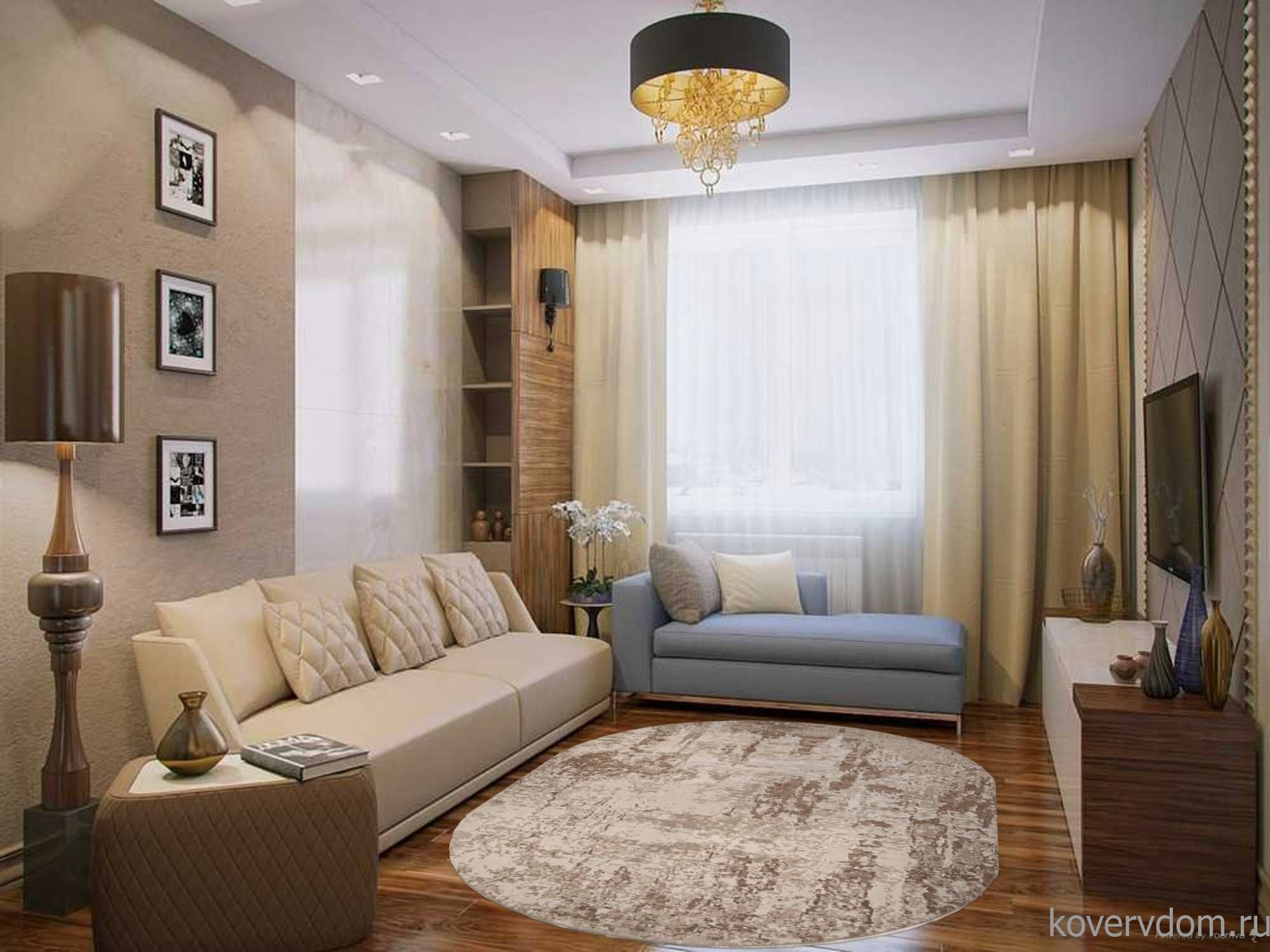 Ковер SIESTA M027A WHITE / BONE Овал