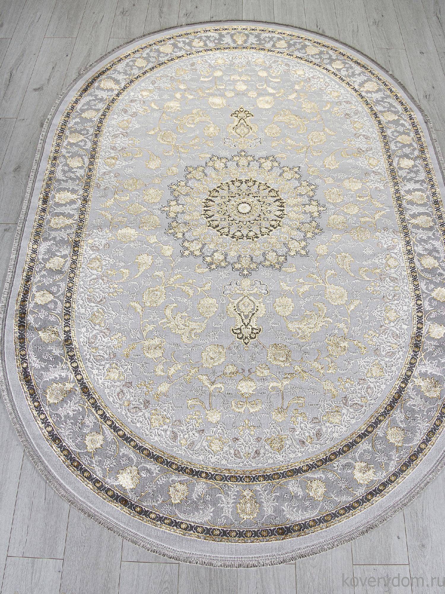 Ковер DELINA A051A LIGHT GREY SHRINK / DARK GREY SHRINK Овал