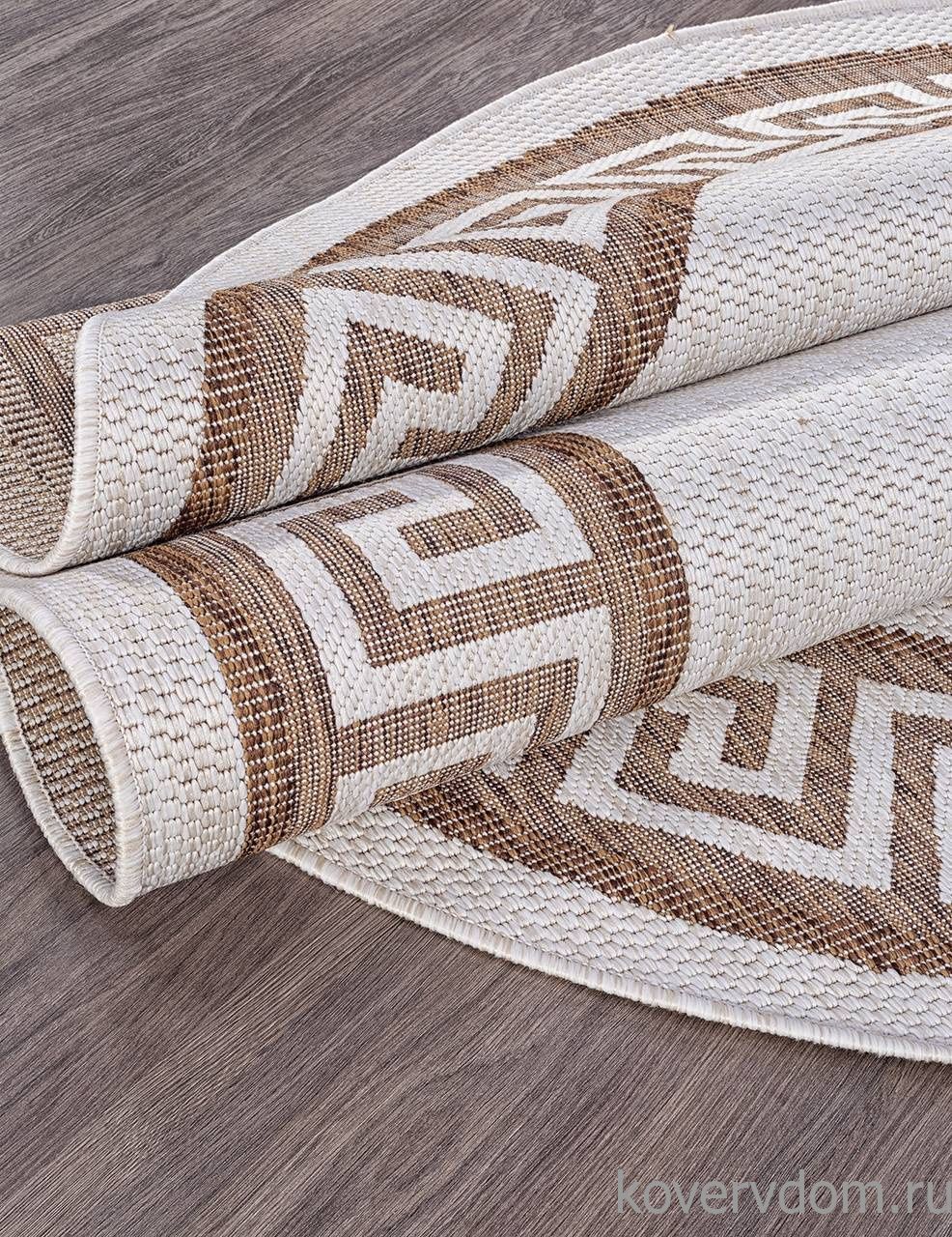 Ковер циновка VEGAS S002 CREAM-BROWN Овал Ковер циновка VEGAS S002 CREAM-BROWN Овал